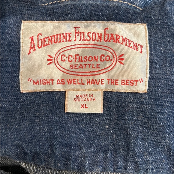 Filson Cotton Denim Button Up Work Shirt - Picture 3 of 4